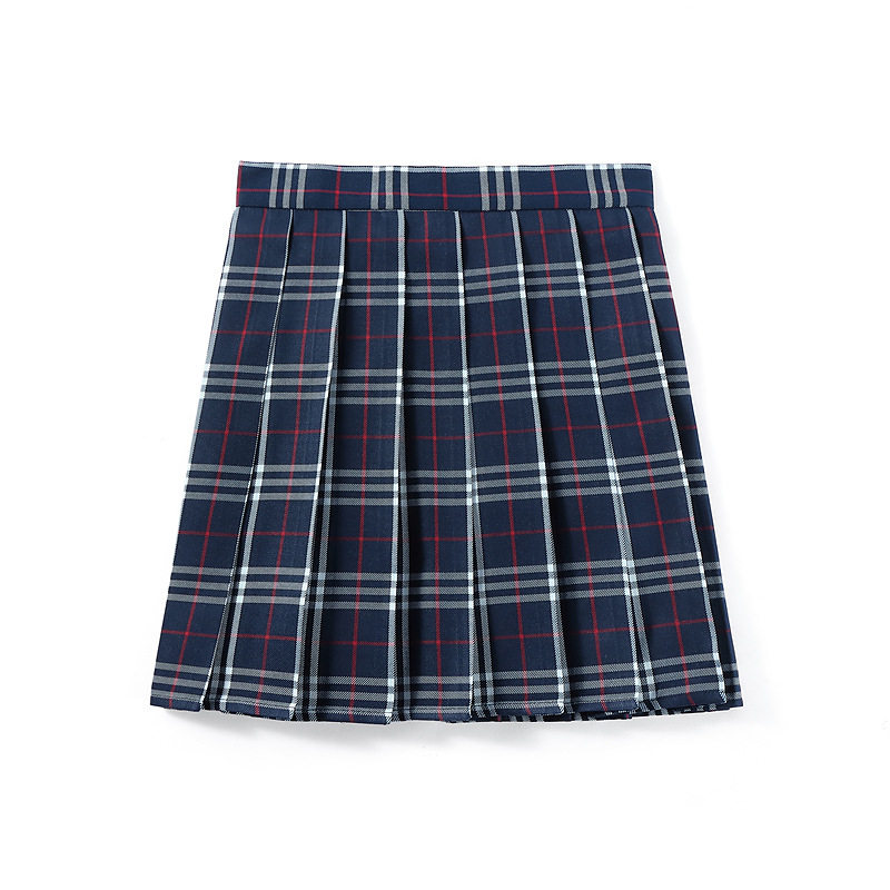 紺色のチェック柄スカート+蝶ネクタイ
