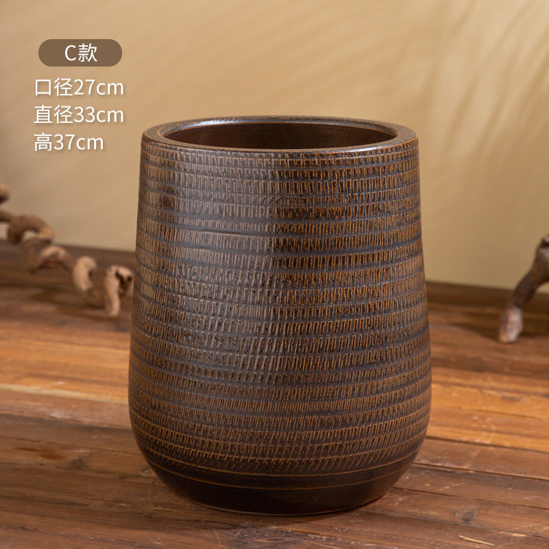 彫刻模様付き植木鉢 Cタイプ（穴あけ加工なし）