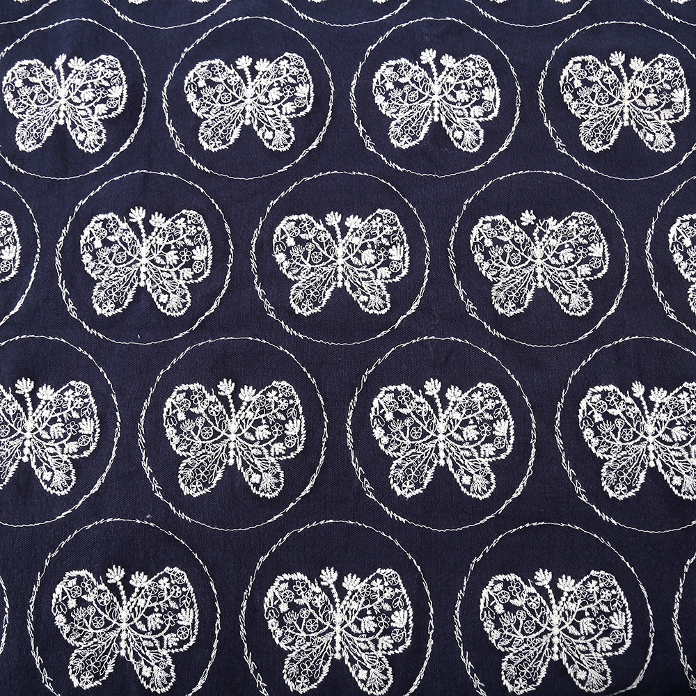 E20724-A ネイビーブルー（幅125cm、綿30％、麻70％）