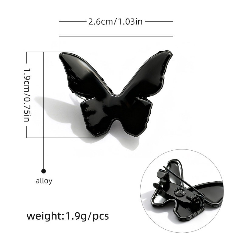 G0037-19x26mm ガンメタルカラー ミニバタフライブローチ/個