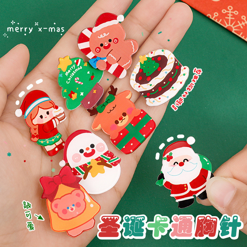 クリスマス漫画ブローチ 15 個
