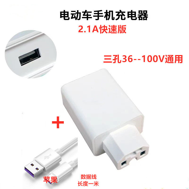 2.1a充電器 + 1メートルアップルワイヤー