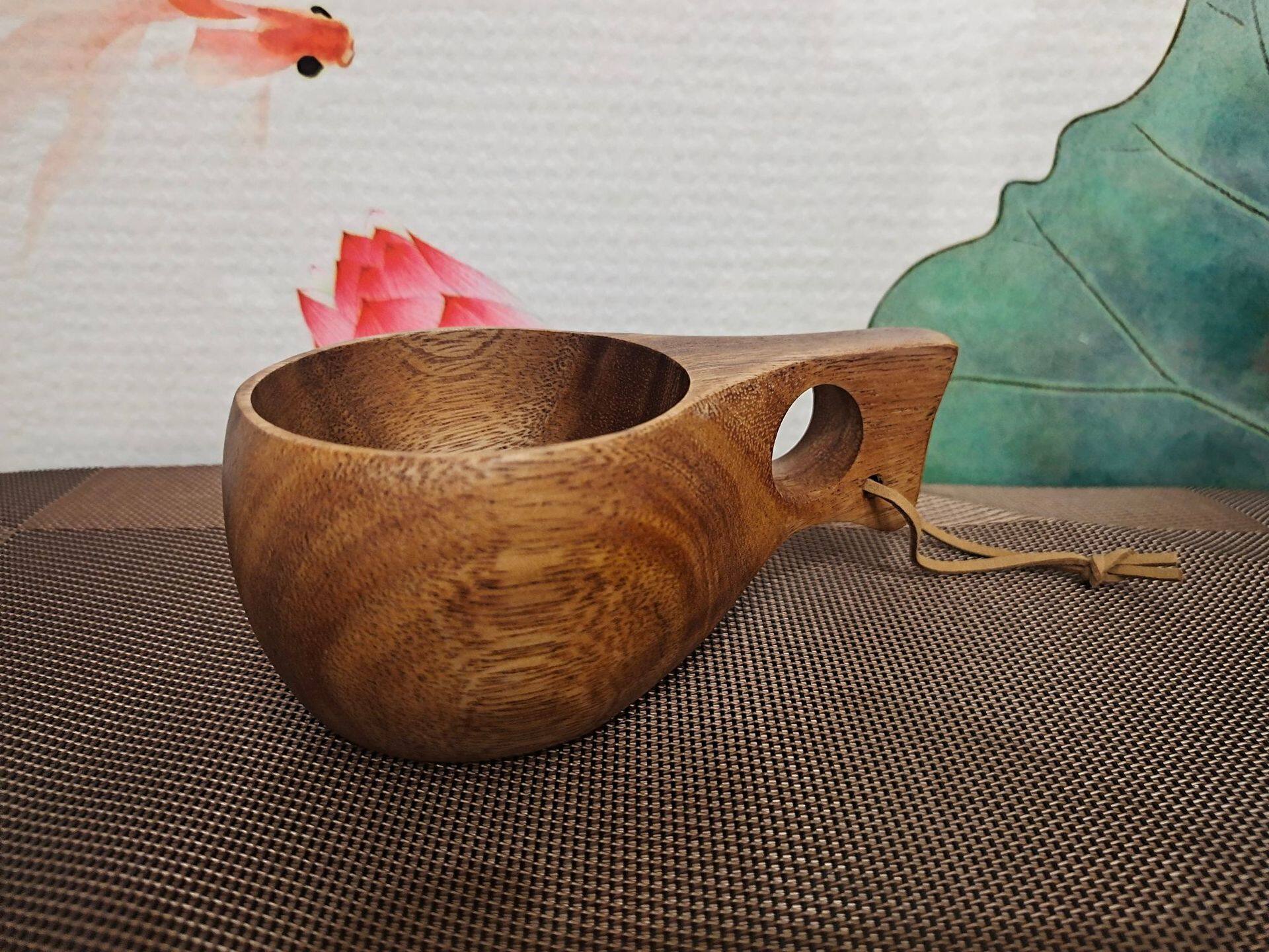 アカシア木単孔牛乳カップ15*8*6cm