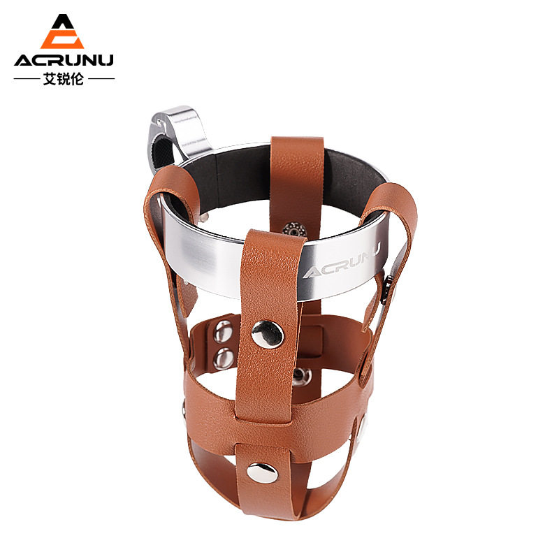 シルバーのカップホルダー + ブラウンの調節可能なメッシュ