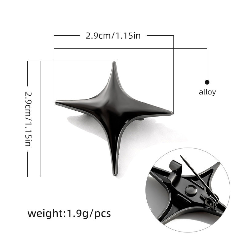 G0009-29mm ガンカラー不規則クロススターブローチ/個