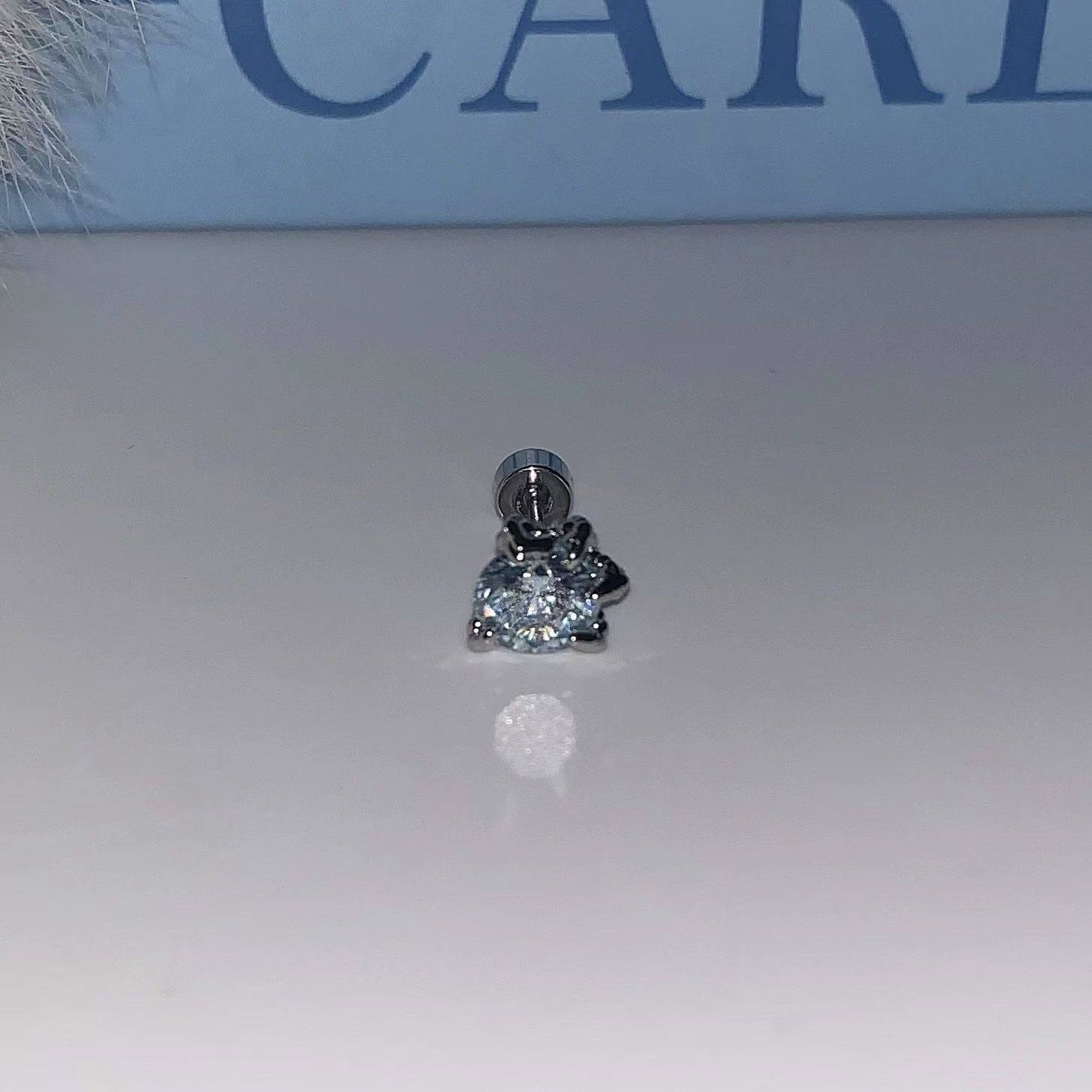 6mm ライトシーブルー ドラゴンクロー 耳骨ネイル シングル