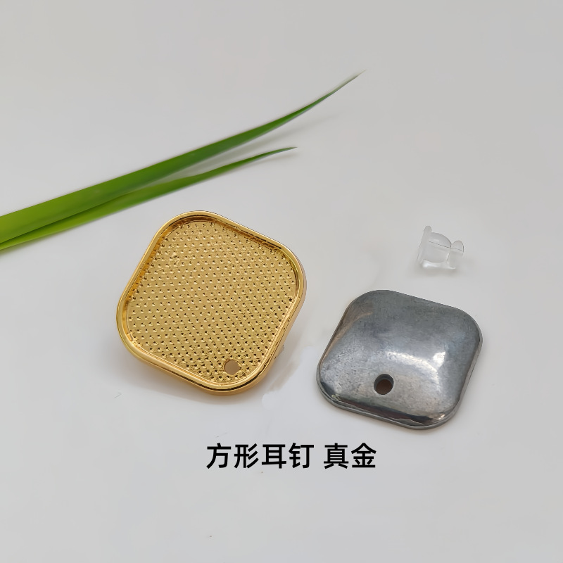スクエアイヤリング/本金色保存【カバー付き1個】