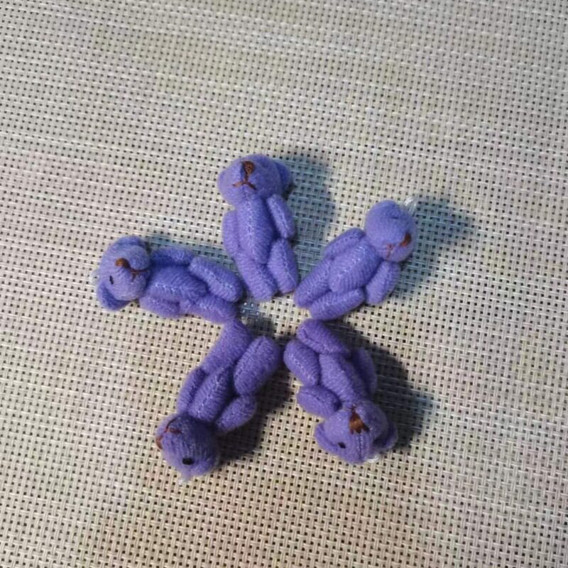 4.5cm パープルの毛むくじゃらのクマ