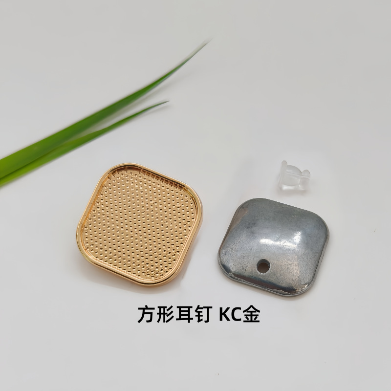 スクエアイヤリング/KCゴールド【カバー付】