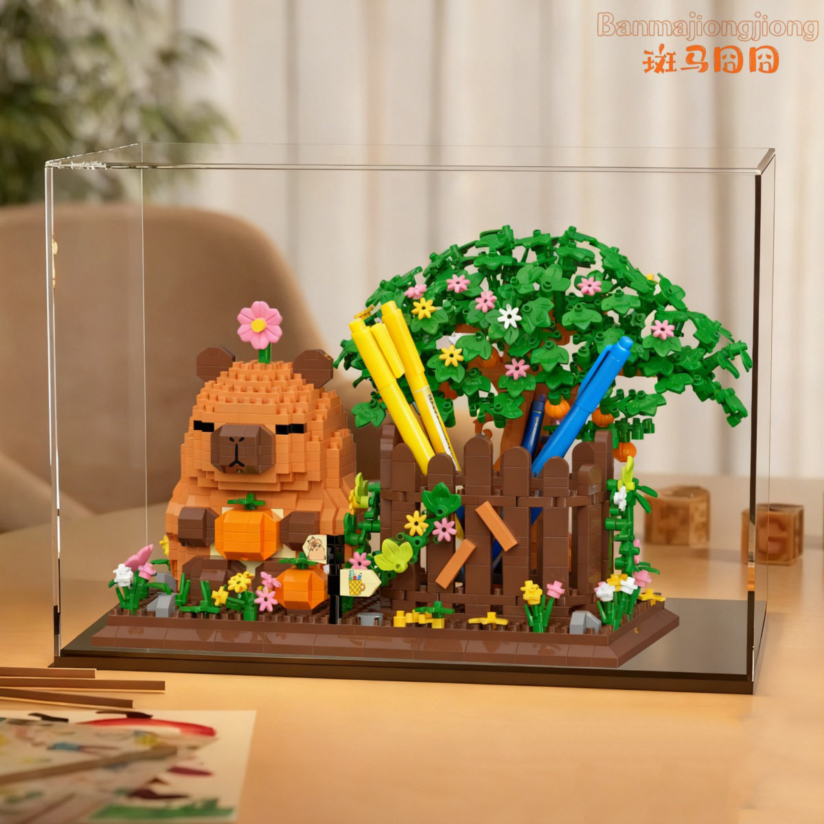 カピ カピバラ ガーデン ペンホルダー + アクリル [1400+ 粒子]