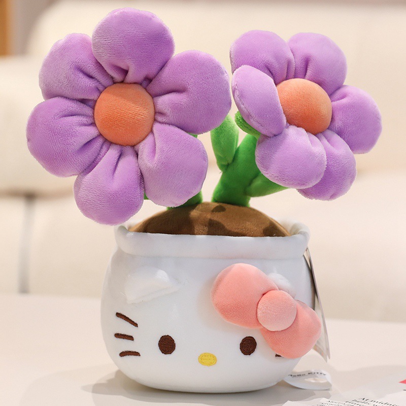 鉢植えの小花【パープル】