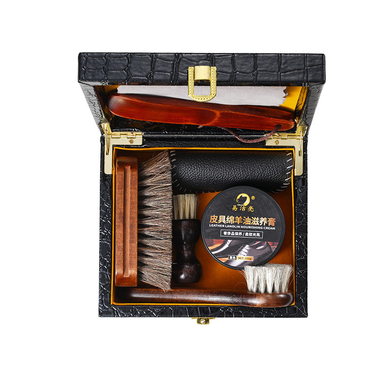 軽くて豪華なワニの紋様の皮の箱の8セット (黒色の綿羊油)