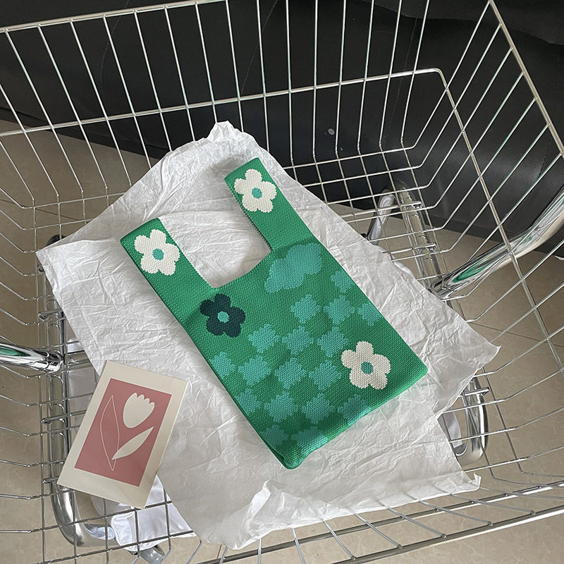 チェッカー花-緑