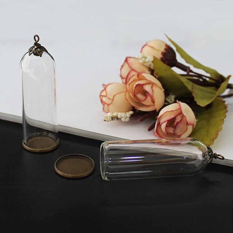 50X18MM ベルジャー + 小さな花帽子 + ブロンズのシンプルなホルダー