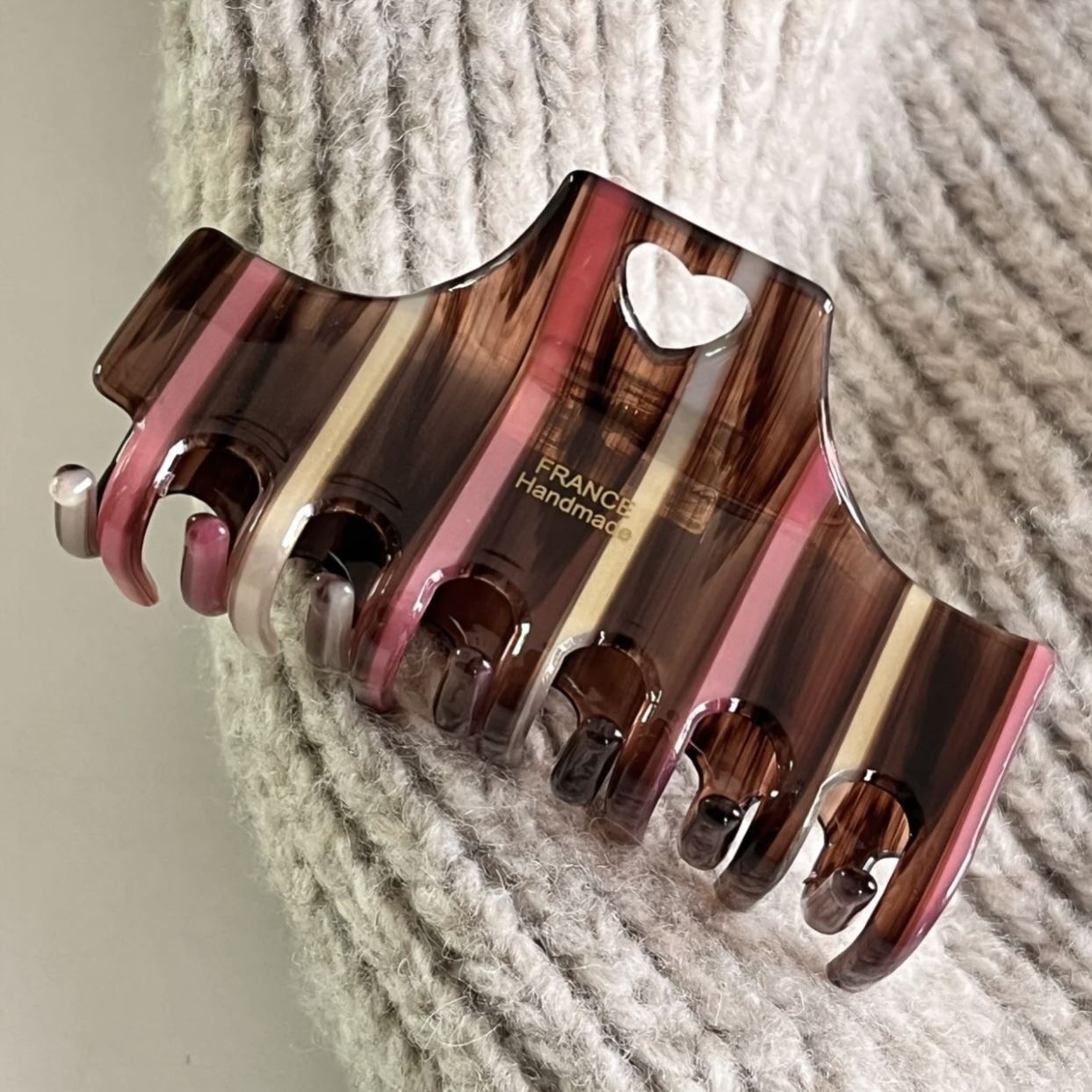 【ピンクゾンカラー】ストライプコントラストスクエアグリッパー