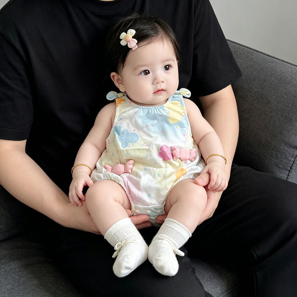 彩虹糖晕染包屁衣