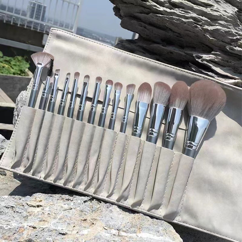 Chujian メイクブラシ 14 本セット + PU ジャックバッグ