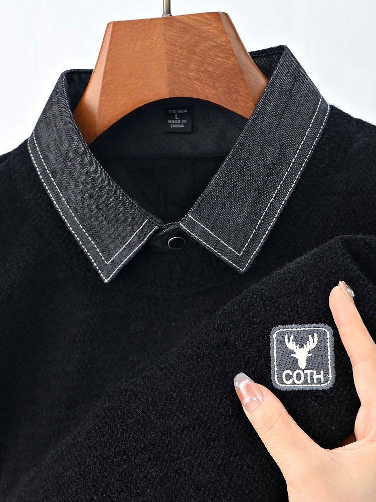 ブラック(デニム衿、鹿頭刺繍)
