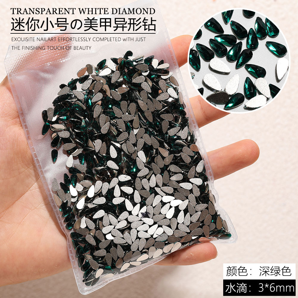 ダークグリーン-[ファットウォータードロップ-3x6mm]