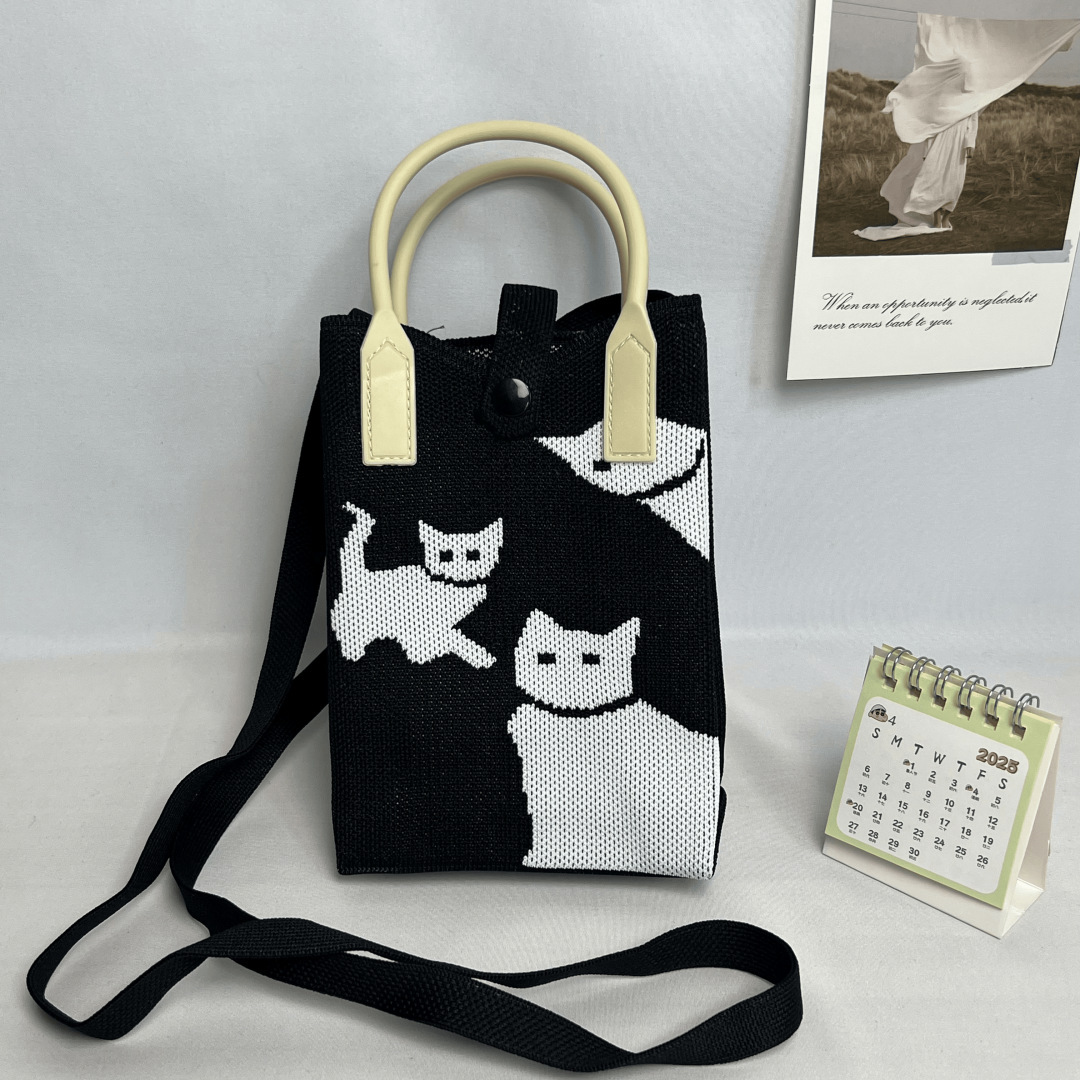 [漫画風] 黒地に白猫