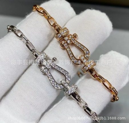 ローズゴールド ミディアム フル ダイヤモンド バックル ブレスレット