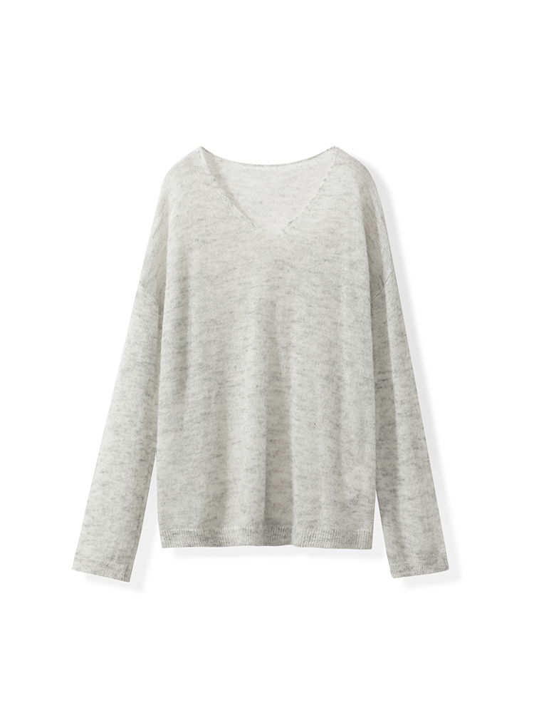 ライトグレー（Vネック）