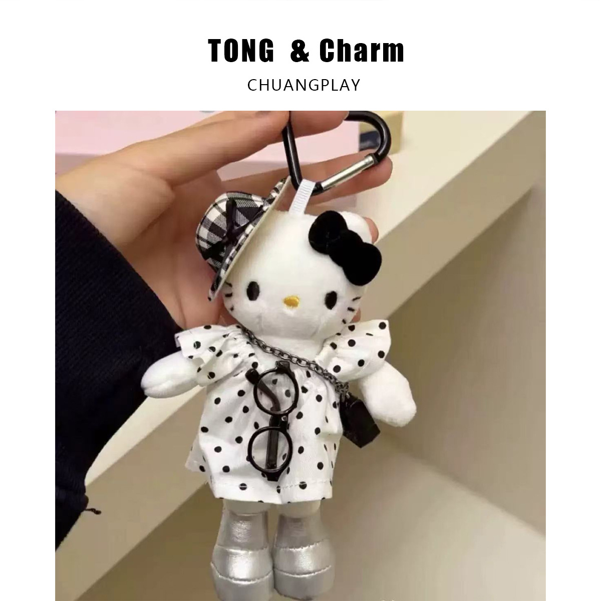 黒水玉ドレス足長KT【ラブキーホルダースタイル】