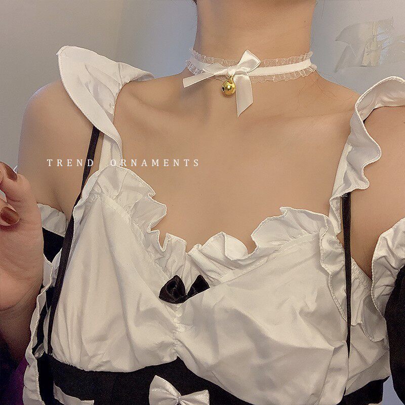 17#HM0538 ホワイトレースベルネックレス(HM0538)