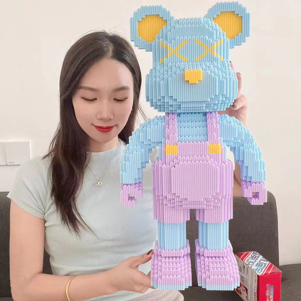 特大紫ストラップ暴力的なクマ