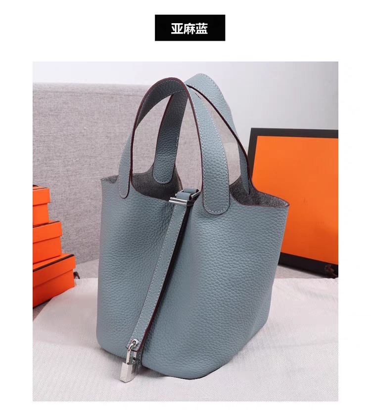 リネンブルーゴールドバックル