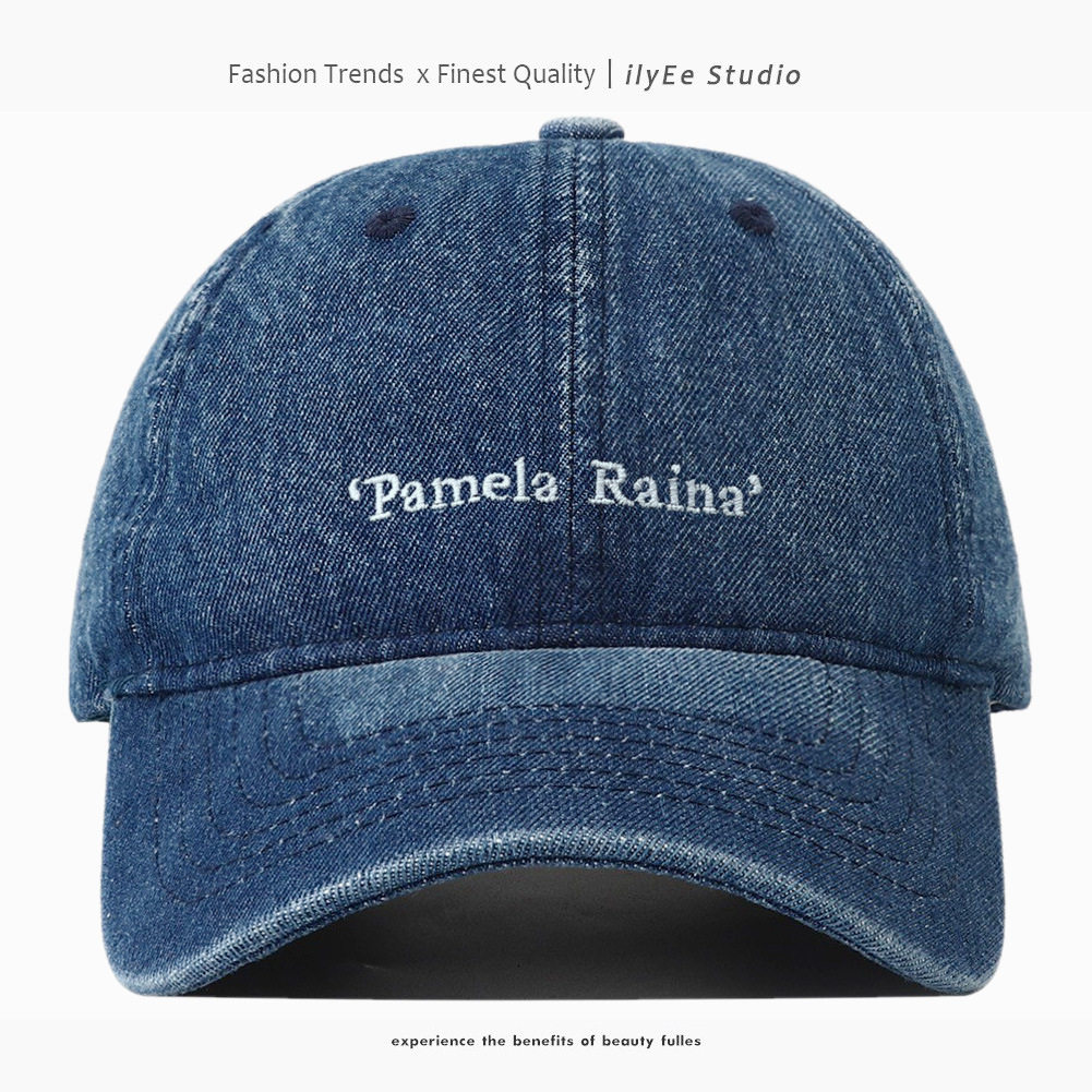 PAMELA RAIANA デニムベースボールキャップ ダークブルー