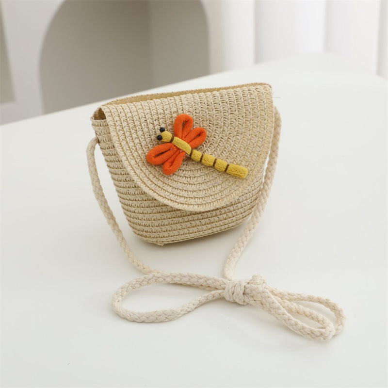 ベージュ トンボ フリップ バッグ 11*14*6cm