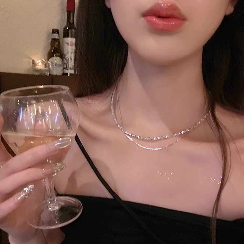 二層ブロークンシルバーネックレス（銅）