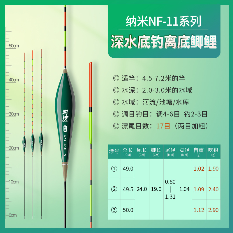 NF-11深水底釣り離底フナ鯉【鉛1.9 ~ 2.9g長さ49 ~ 50cm】