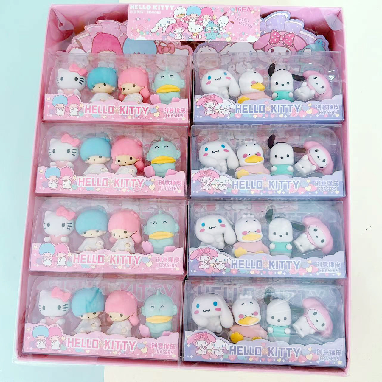 サンリオ消しゴム4枚入り-新品