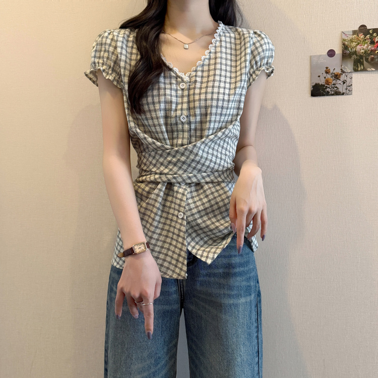 オフホワイトのシャツ[今年人気のレトロニッチなスタイルのシャツ、スリムフィット、ゆったり、優しくて妖精のような]