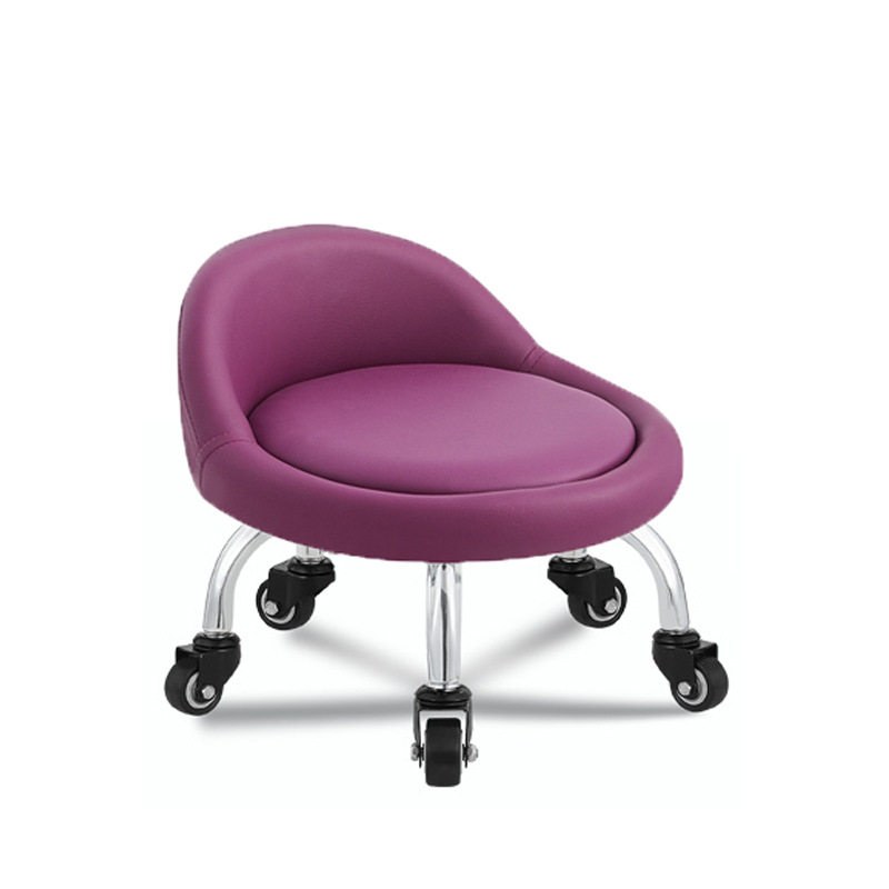 紫色の小さな背もたれベアリングホイール[ロースツール]