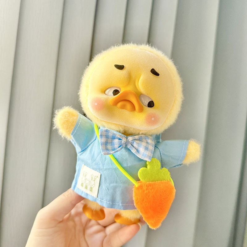 20cmブルーチェック柄蝶ネクタイキャロットショルダーバッグ
