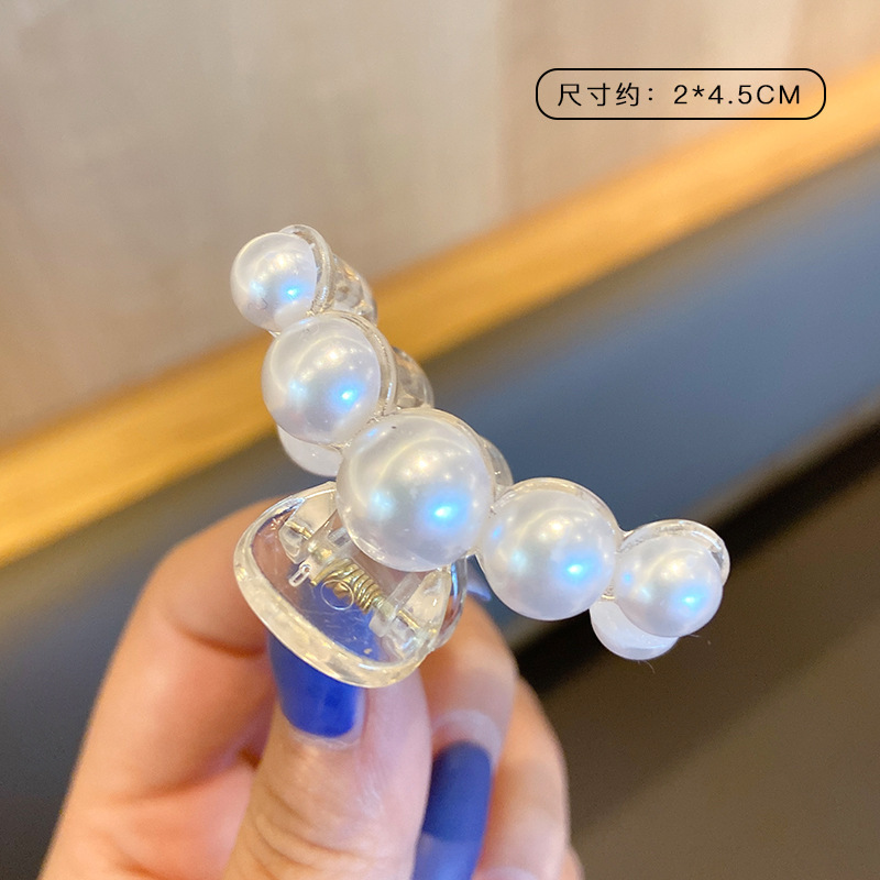 トランペット透明真珠ヘアピン