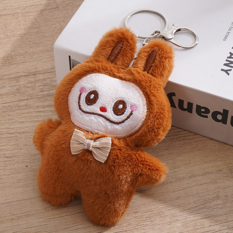 ラブブ＋蝶ネクタイ ダークブラウン（キーホルダー風）