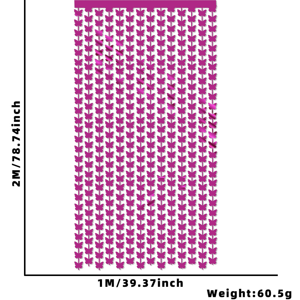 バラ色蝶の異形カーテン