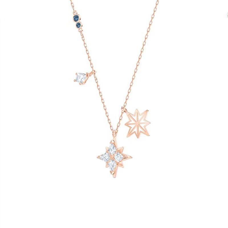 ローズゴールドの八芒星ネックレス