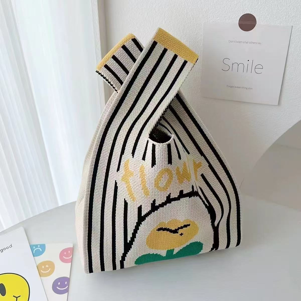 【ベストバッグ】ブラックストライプチューリップ