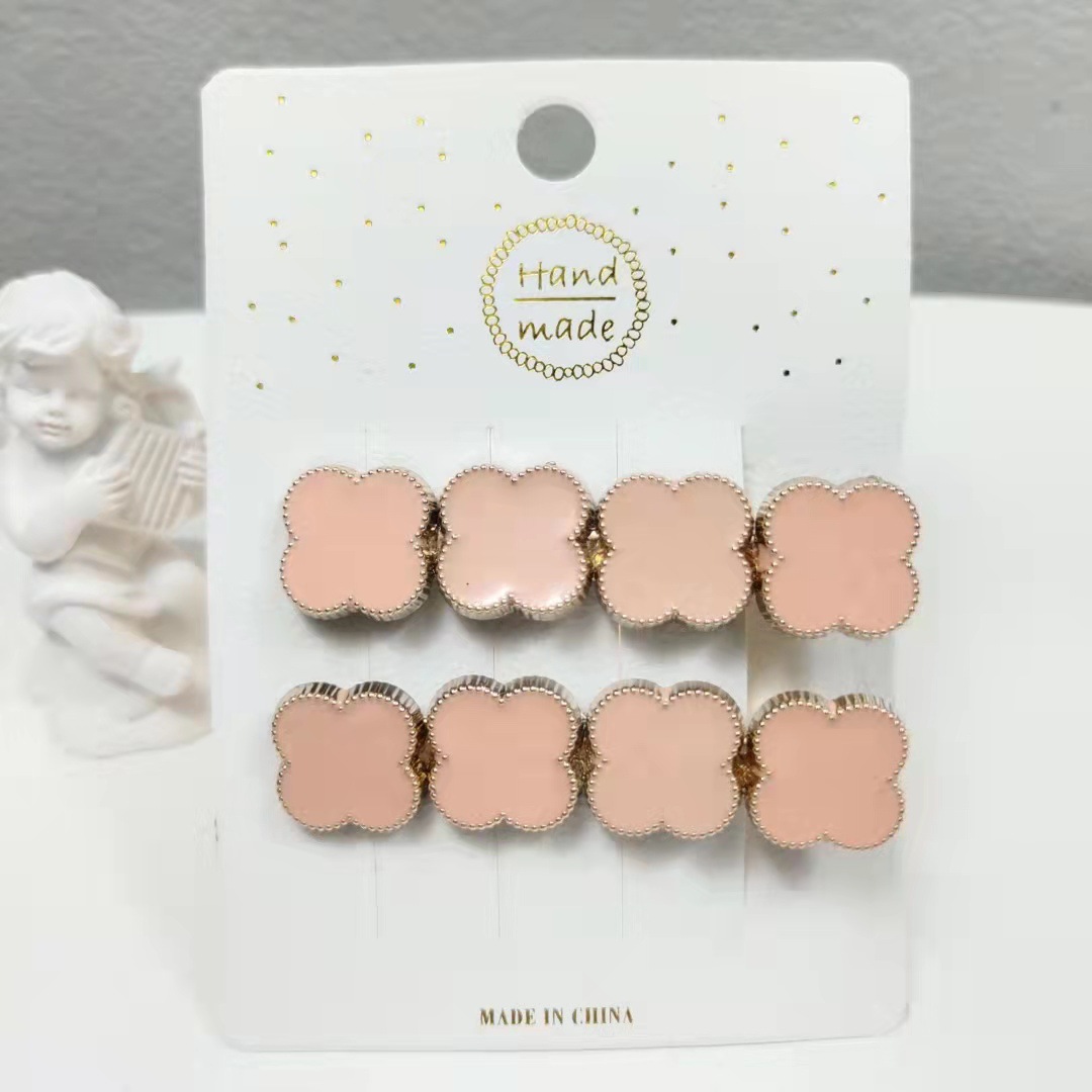 サイドクリップ#ピンクの四つ葉