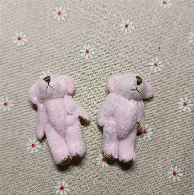 6cmピンクの短い毛の手の皮の足の皮の熊