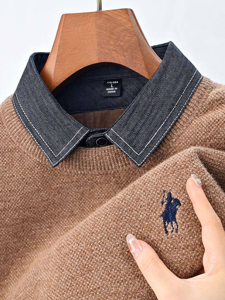 ブラウン(デニム衿ポニー刺繍)
