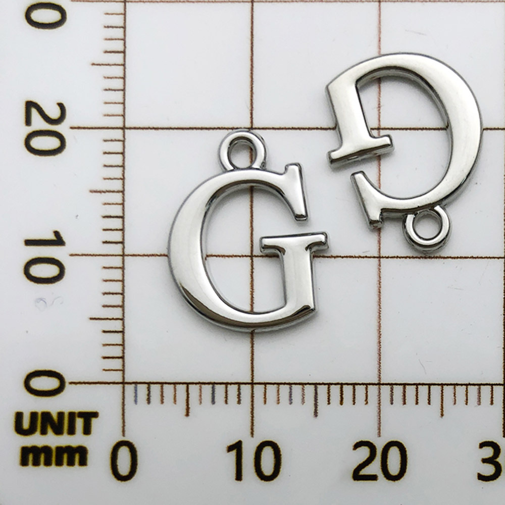 1 ホワイト K ラックメッキ文字 G-13x16mm-0.9g