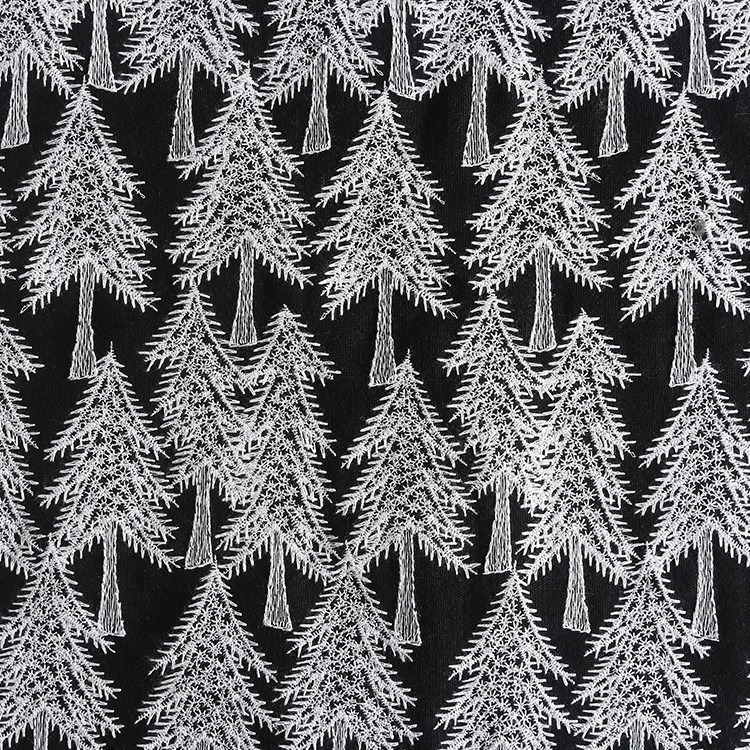 E20337-A 黒地に白糸（ドア幅125cm、綿70％、麻30％）