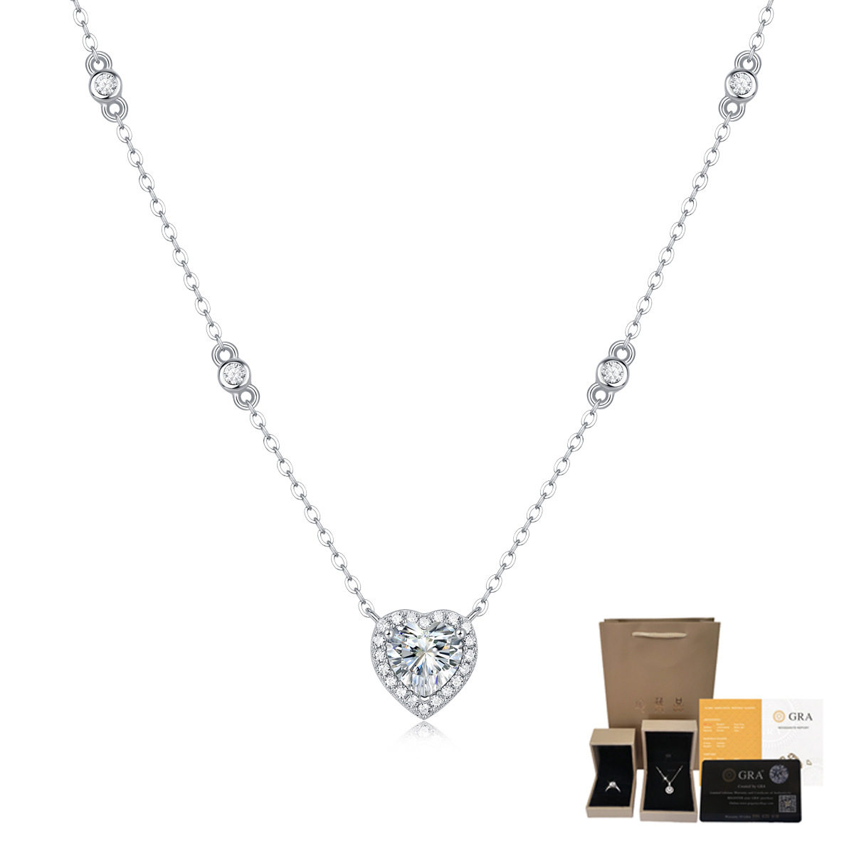 モアサナイト (6.5*6.5 商品 + ギフトボックス証明書)