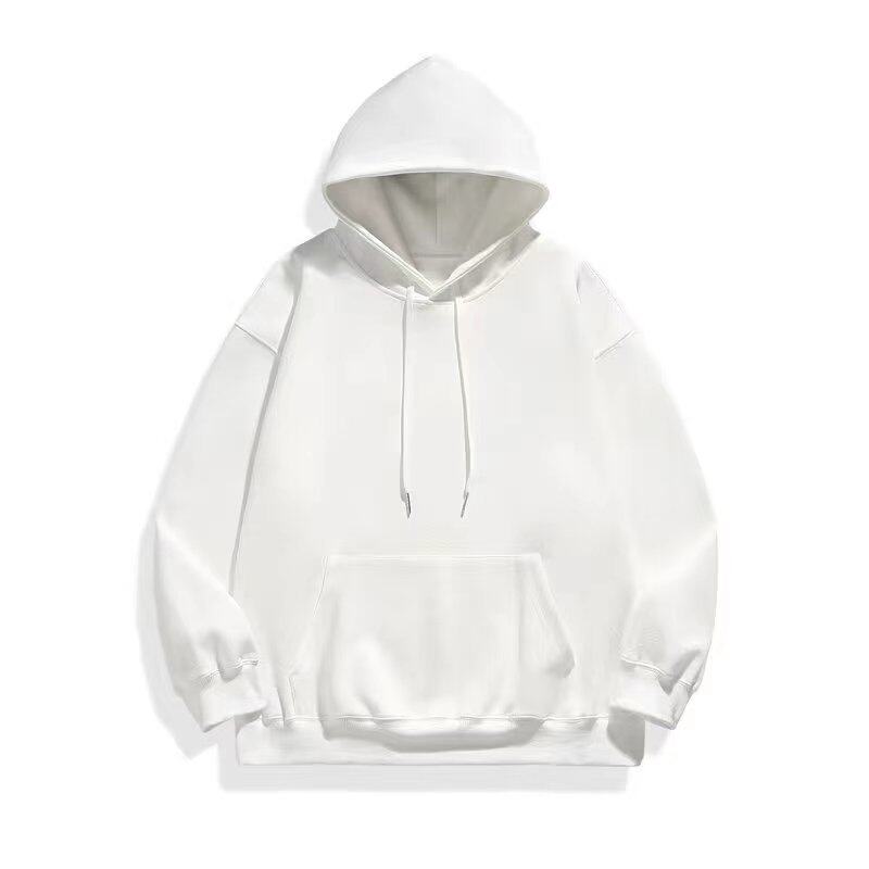 白の薄い帽子付きのパーカー